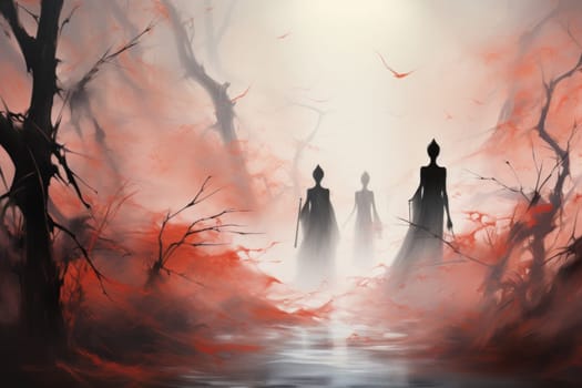 In the realm of fantasy, elusive mist walkers roam, their ethereal forms blending seamlessly with the swirling mists.