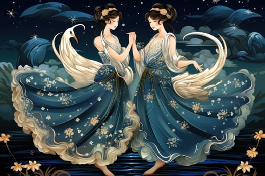 Step into a realm of enchantment and behold the mesmerizing beauty of elegant swan maidens.