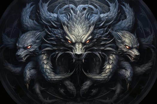 In the realm of fantasy, ferocious shadow dragons dominate the skies, their majestic forms wreathed in darkness.