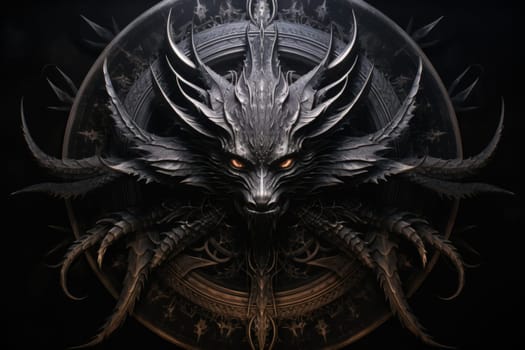 In the realm of fantasy, ferocious shadow dragons dominate the skies, their majestic forms wreathed in darkness.