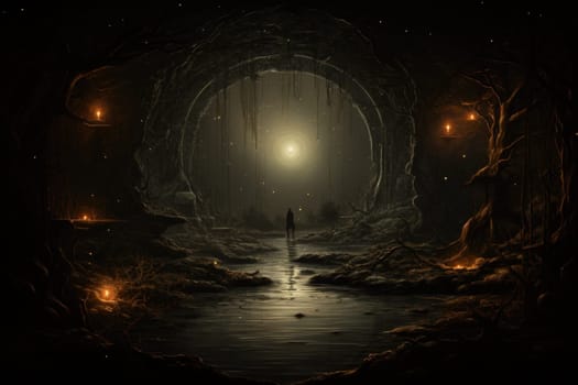 Hidden amidst the ethereal landscapes of fantasy, enigmatic shadow gates stand as enigmatic thresholds to realms concealed in obscurity.