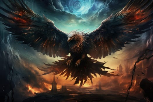 In the realm of fantasy, the skies are home to ferocious thunder hawks, majestic creatures that command the elements.