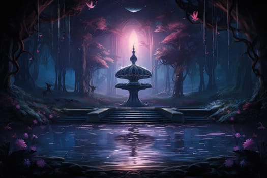 In the realm of fantasy, there are mystical and enchanting song fountains that bring harmony to the world around them.