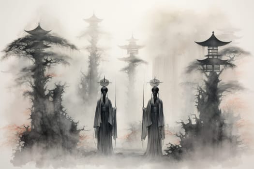 In the realm of fantasy, ethereal mist guardians watch over sacred sites, their presence veiled in a shroud of mist and mystery.