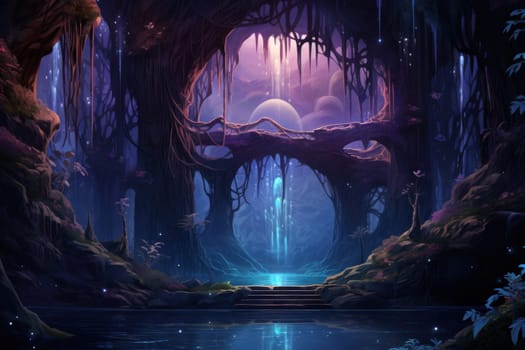 Enter a realm of enchantment where fantasy comes to life. Behold the mesmerizing sight of harmonious waterfalls adorned with radiant crystals.