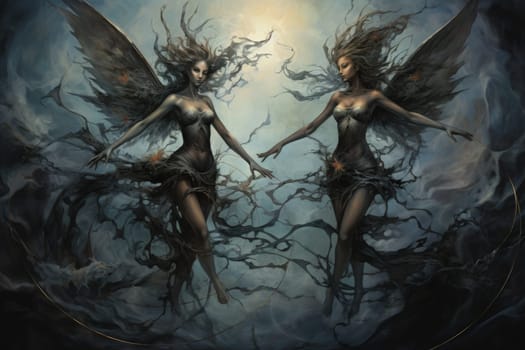 Immerse yourself in the enchanting world of fantasy as you witness the ethereal dance of graceful sylphs, ethereal beings of air and wind.