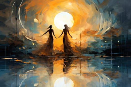 In the realm of fantasy, graceful moonlit dancers captivate with their ethereal movements, perfectly synchronized with the celestial rhythms.