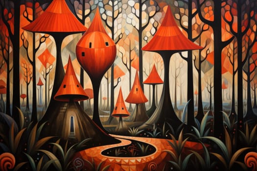 In the realm of fantasy, there exist mystical and enchanting places where giant talking mushrooms thrive in dense forest groves.