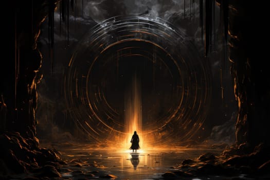 Hidden amidst the ethereal landscapes of fantasy, enigmatic shadow gates stand as enigmatic thresholds to realms concealed in obscurity.