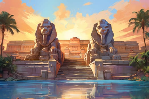 Delve into a realm of mystery and intrigue, where enigmatic sphinxes reign as guardians of ancient secrets.