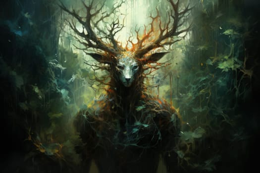 Deep within the mystical woodland realms of fantasy, ancient forest spirits stand as silent sentinels, their ethereal presence a testament to the wisdom and magic of the natural world.