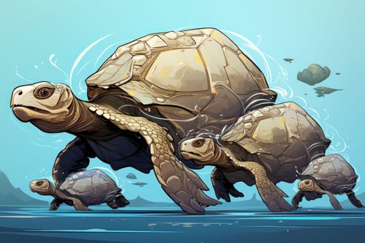 Embark on an extraordinary journey through the realm of fantasy and encounter the majestic ancient sea turtles.