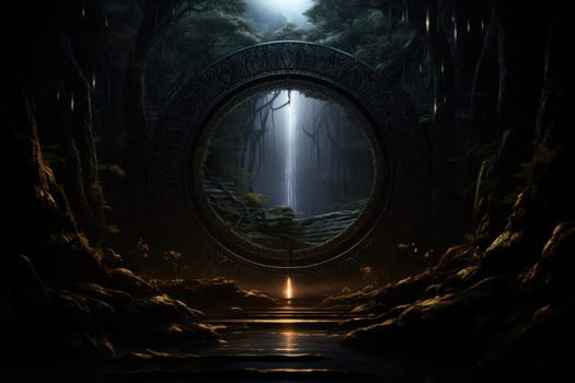 Hidden amidst the ethereal landscapes of fantasy, enigmatic shadow gates stand as enigmatic thresholds to realms concealed in obscurity.