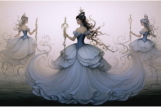 Imagine a mystical world where ethereal mermaids gracefully swim with flowing sapphire tails, enchanting all who gaze upon their mesmerizing beauty.