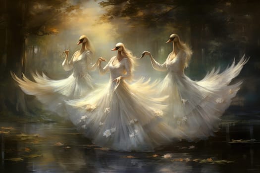 Step into a realm of enchantment and behold the mesmerizing beauty of elegant swan maidens.
