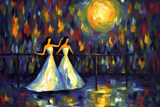 In the realm of fantasy, graceful moonlit dancers captivate with their ethereal movements, perfectly synchronized with the celestial rhythms.