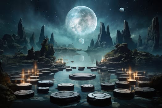 Deep within the realms of fantasy, harmonious singing stones lie, their mystical nature revealed when struck.
