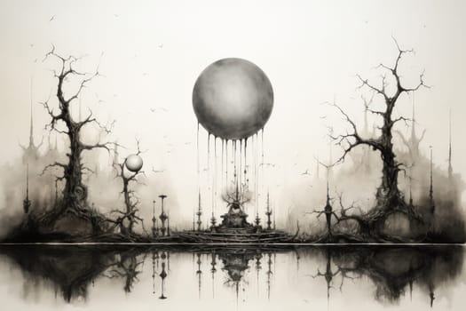 In the realm of fantasy, cursed mirror spirits are bound, their ethereal existence trapped within reflective surfaces.