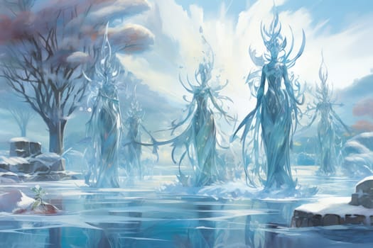 Immerse yourself in the enchanting world of fantasy and witness the elegance of the frost faeries.