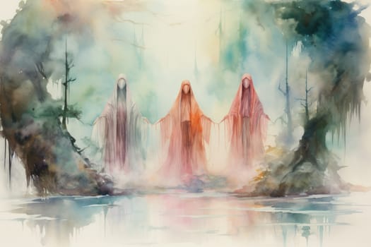 In the realm of fantasy, ethereal mist guardians watch over sacred sites, their presence veiled in a shroud of mist and mystery.