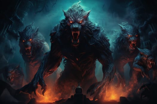 Venture into a mystical realm where fierce werewolves, under the enchanting light of the full moon, undergo their awe-inspiring transformation.