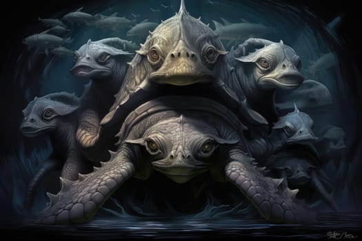 Embark on an extraordinary journey through the realm of fantasy and encounter the majestic ancient sea turtles.
