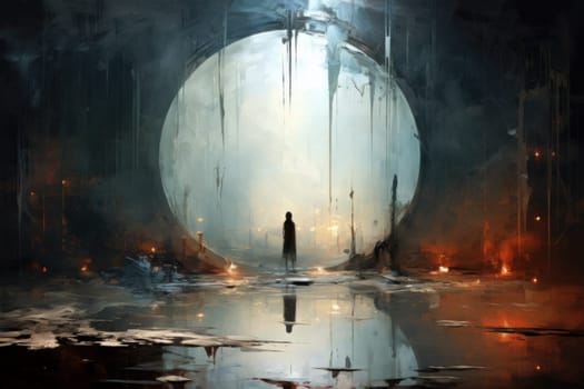 In the realm of fantasy, cursed mirror spirits are bound, their ethereal existence trapped within reflective surfaces.