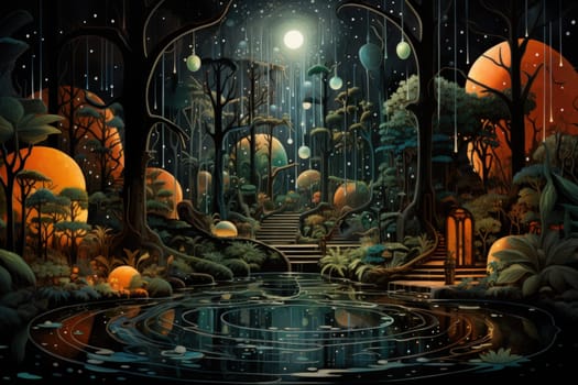 In the realm of fantasy, there are mystical and enchanting song fountains that bring harmony to the world around them.