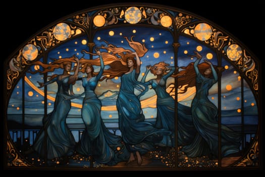 In the realm of fantasy, graceful moonlit dancers captivate with their ethereal movements, perfectly synchronized with the celestial rhythms.