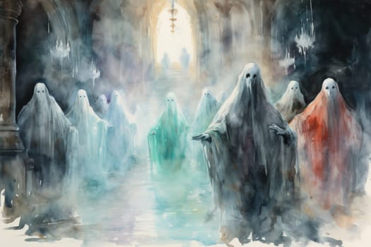 In the realm of fantasy, haunting ghostly apparitions are ethereal beings that exist between the world of the living and the realm of the dead.