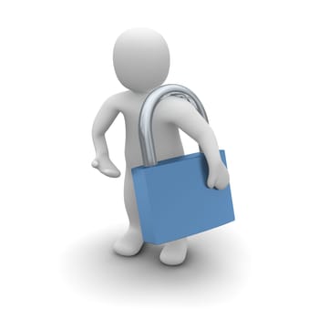Man with padlock