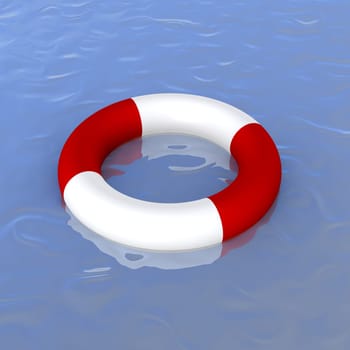 Life ring in ocean
