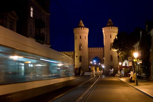 Tram at the gate