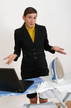 working at home and office