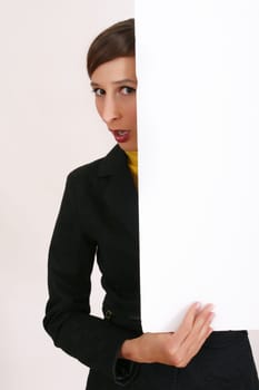 woman with white frame