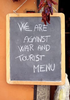 No Tourist Menu