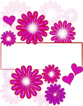 Frame Floral Pink Hearts