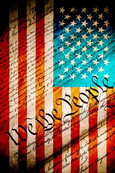 We the people - US flag and constitution