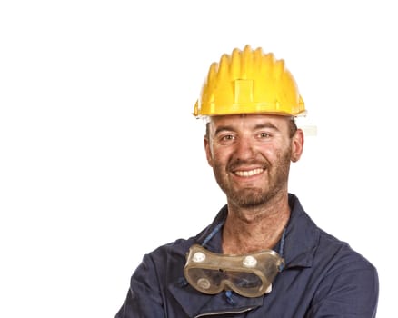 smiling heavy industry worker