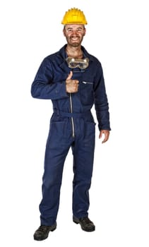 confident labourer standing
