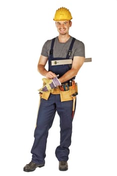 handyman wearing gloves