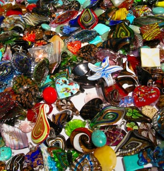 Glass beads and hearts