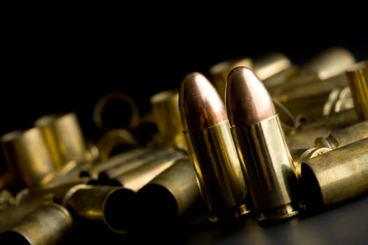 bullets on black