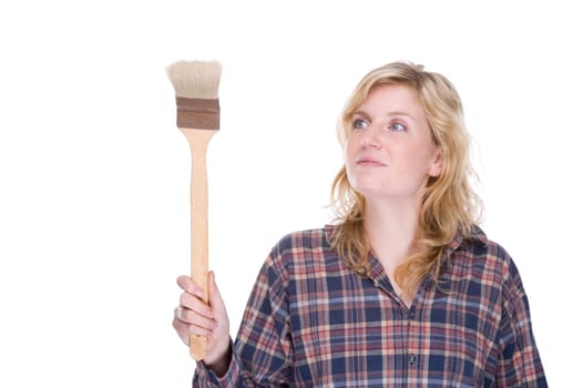 Woman with brush