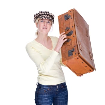 Young woman with a suitcase