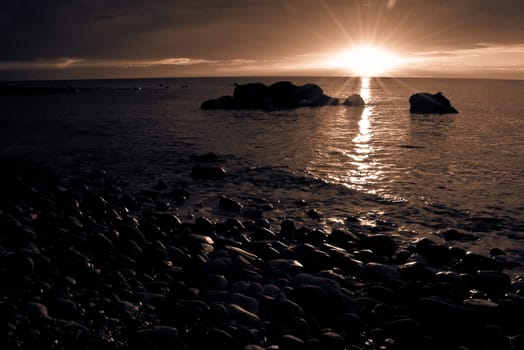Setting sun