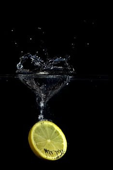 Heart shaped lemon splash