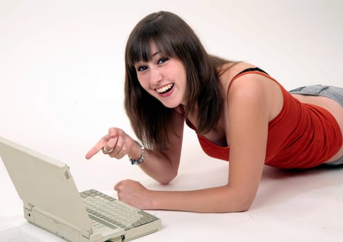 Girl at notebook