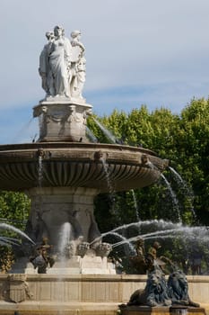 La Rotonde fountain in Aix en Provence