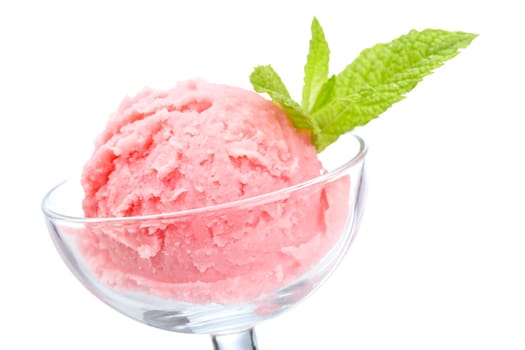 Delicious raspberries ice cream